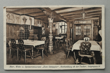 AK Rothenburg ob der Tauber / 1930-1939 / Bier Wein und Speiserestaurant Zum Schöppler